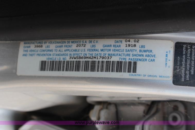 image for item K6877 2002 Volkswagen Jetta GLS 2.0