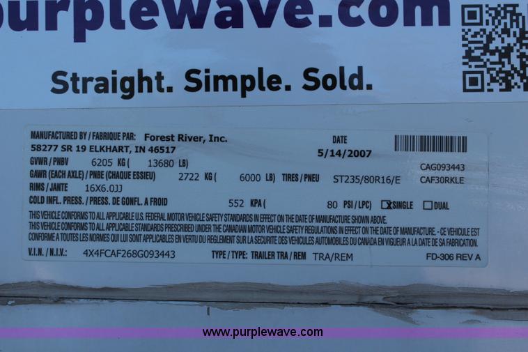 image for item K6950 2008 Forest River Cardinal LE 32'L camper