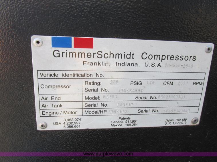 image for item E6465 Grimmer Schmidt 375DR air compressor