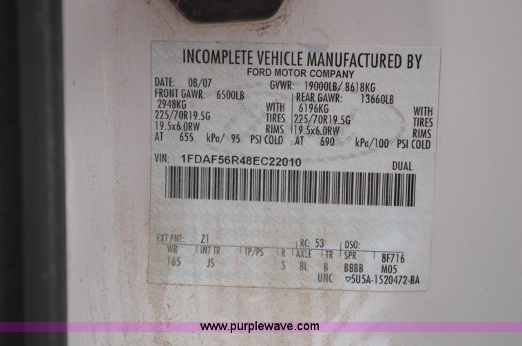 image for item G3553 2008 Ford F550 Super Duty XL truck cab and chassis