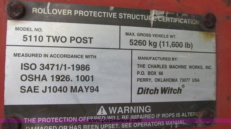 image for item I3006 1998 Ditch Witch 5110DD vibratory plow