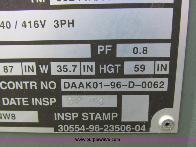 image for item K2134 2003 MCII OFNW8 MEP-816B generator