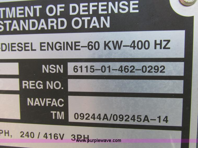 image for item K2135 2003 MCII OFNW8 MEP-816B generator