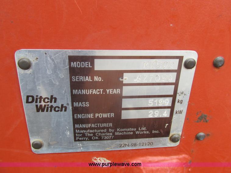 image for item K5066 2005 Ditch Witch MX502 compact excavator
