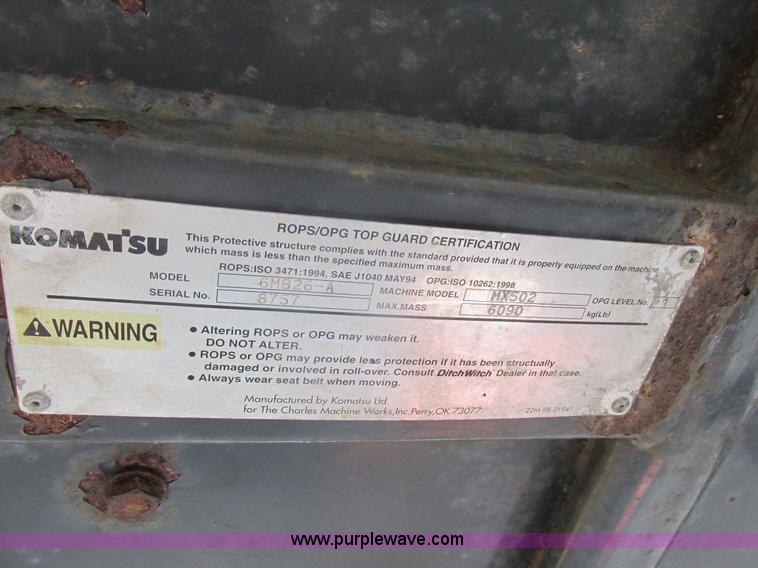 image for item K5066 2005 Ditch Witch MX502 compact excavator