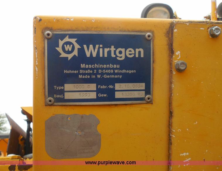 image for item K7513 1993 Wirtgen 1000VC milling machine