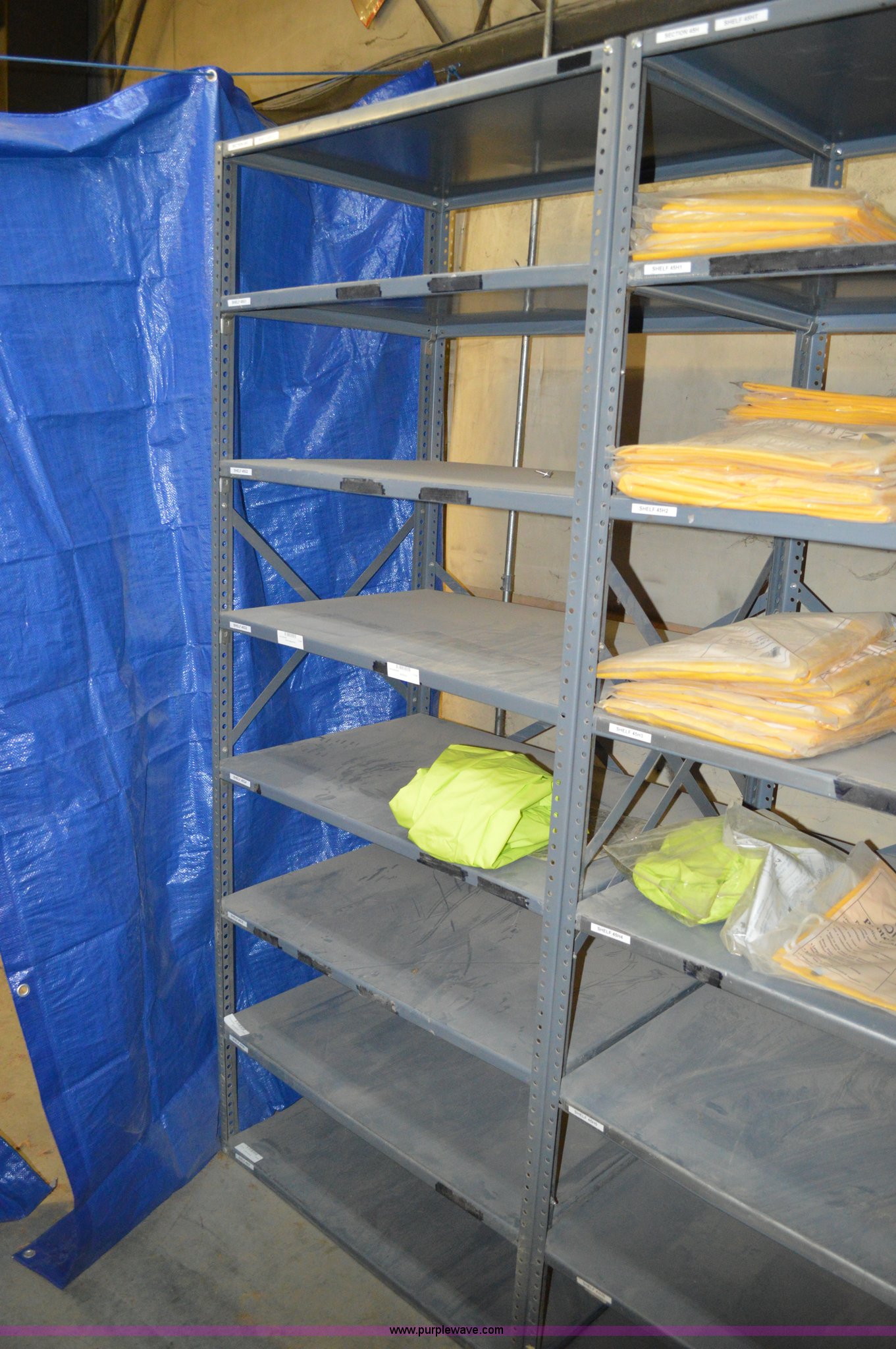 (7) steel shelves in Kansas City, MO Item G3561 sold Purple Wave