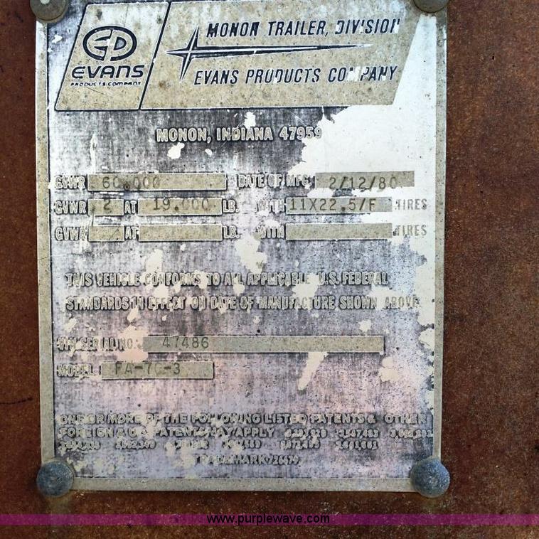 image for item D1498 1980 Monon dry van trailer