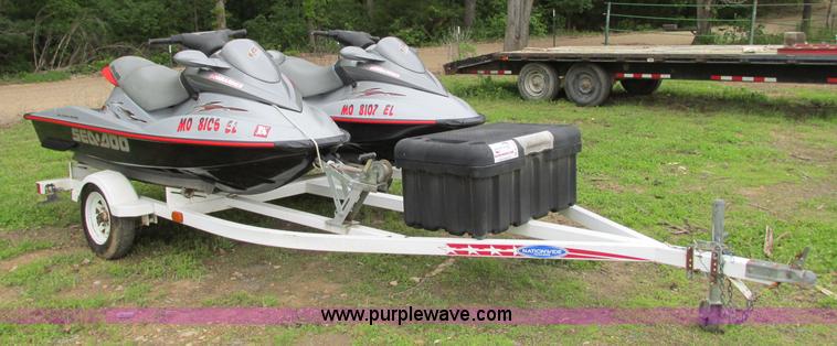 image for item B2970 (2) 2000 SeaDoo RX950 personal watercrafts with trailer