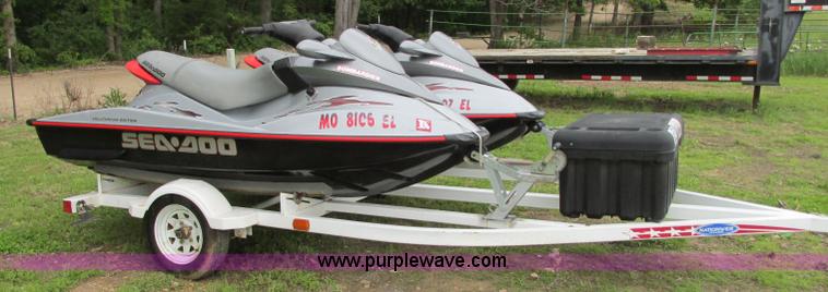 image for item B2970 (2) 2000 SeaDoo RX950 personal watercrafts with trailer