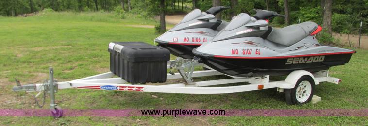 image for item B2970 (2) 2000 SeaDoo RX950 personal watercrafts with trailer