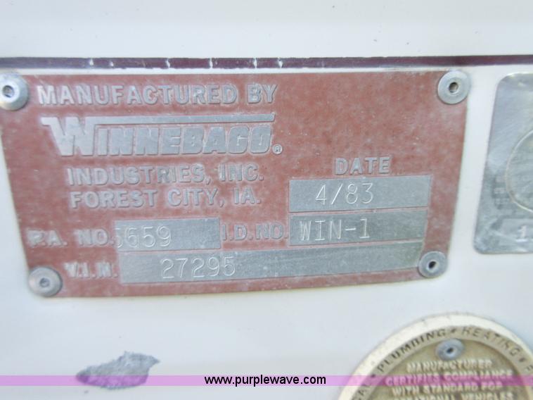 image for item BA9296 1983 Chevrolet P30 Winnebago Itasla Suncruiser RV