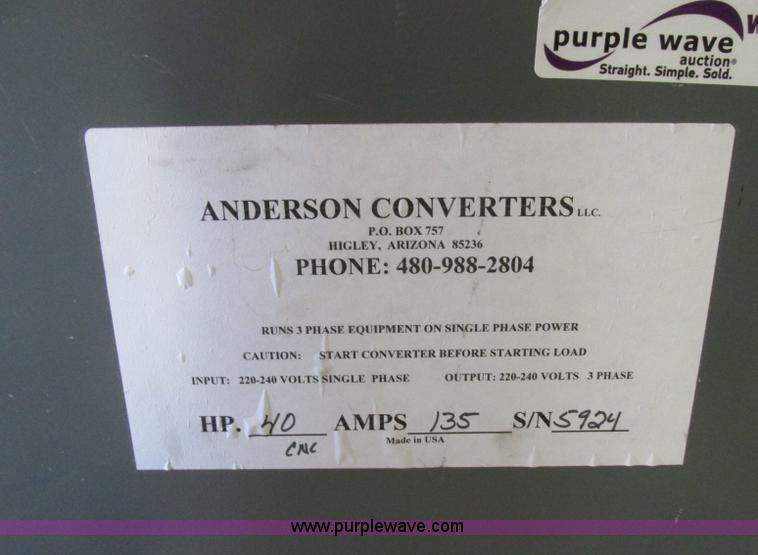 image for item BM9243 Anderson rotary phase converter