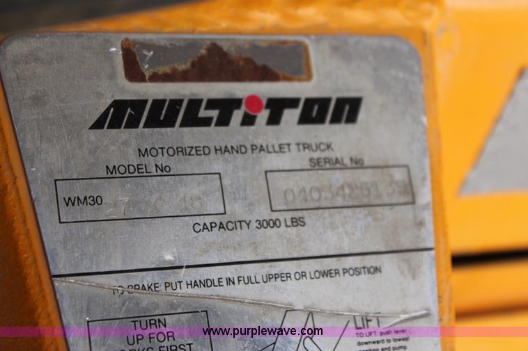 image for item BO9362 Multiton electric pallet jack