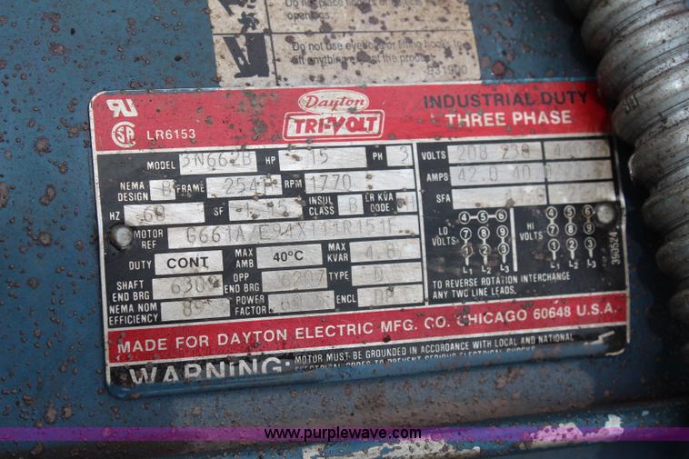 image for item BO9406 Quincy 155T15HP air compressor