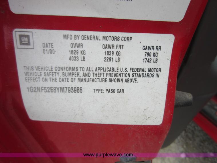 image for item D2462 2000 Pontiac Grand AM SE1