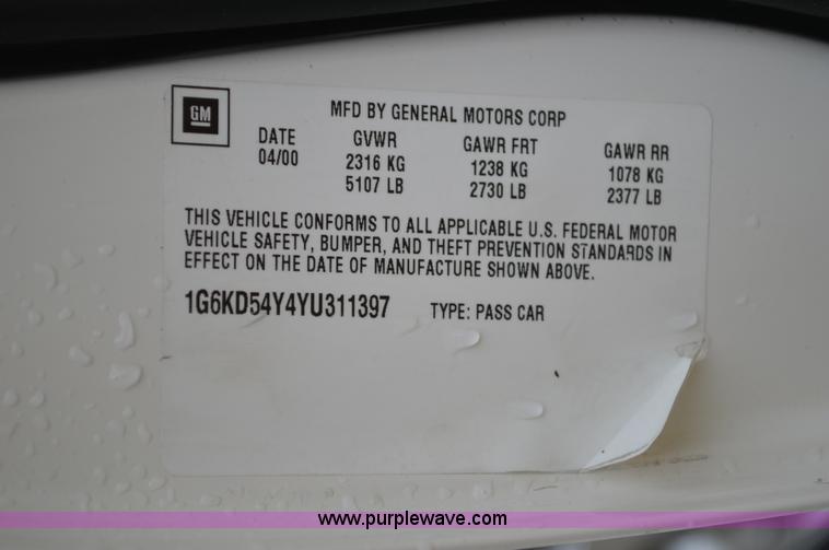 image for item G3506 2000 Cadillac DeVille