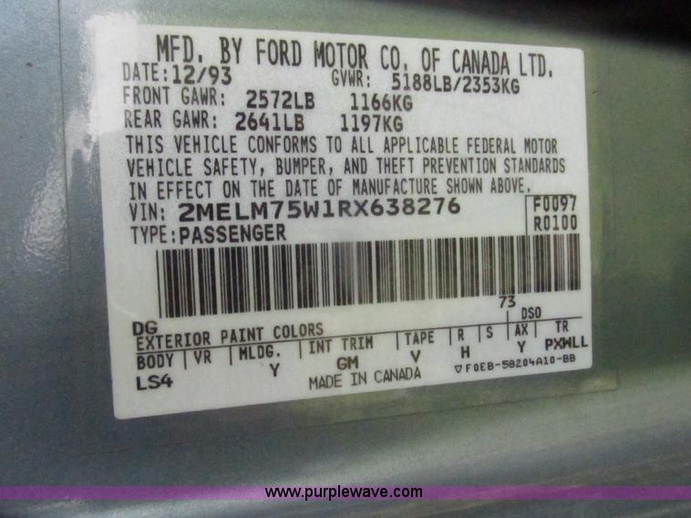 image for item H4635 1994 Mercury Grand Marquis LS