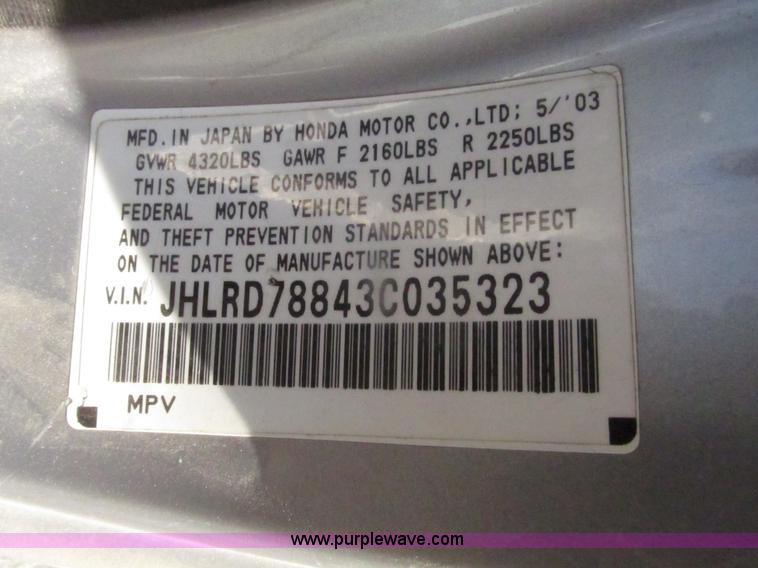 image for item H4641 2003 Honda CR-V EX SUV