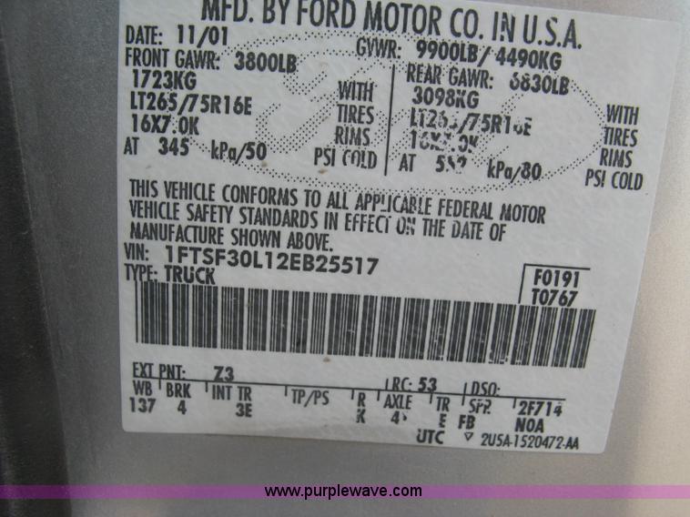 image for item H8542 2002 Ford F350 pickup truck