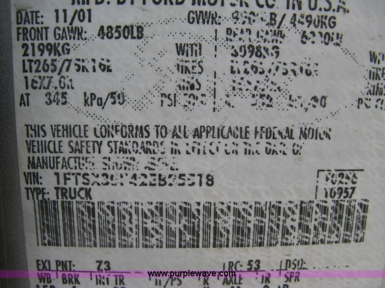 image for item H8543 2002 Ford F350 utility truck