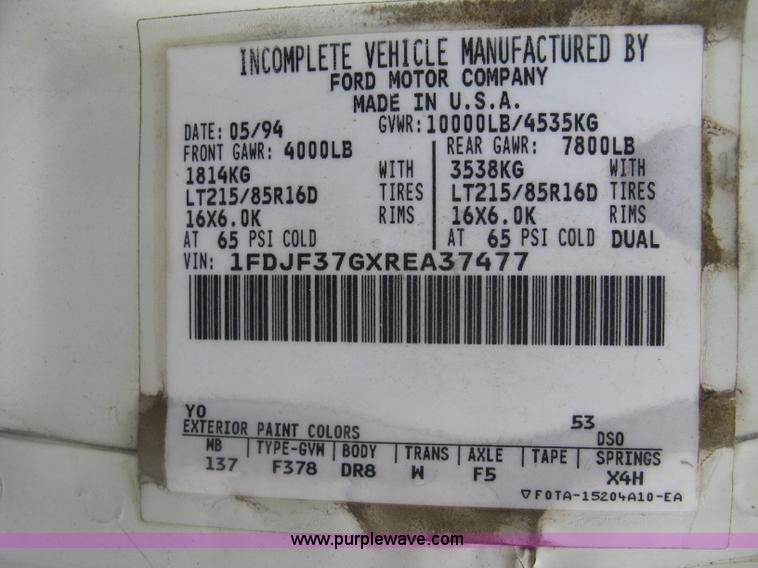 image for item H8544 1994 Ford F350 utility truck