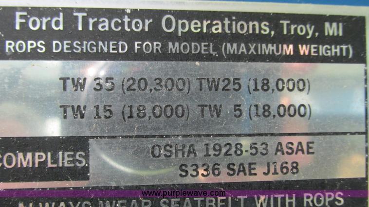 image for item I3004 Ford TW25 MFWD tractor