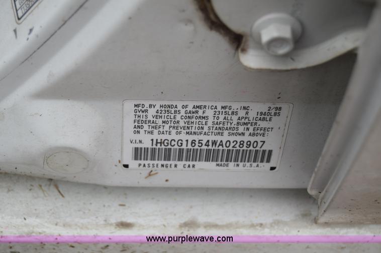 image for item J6618 1998 Honda Accord