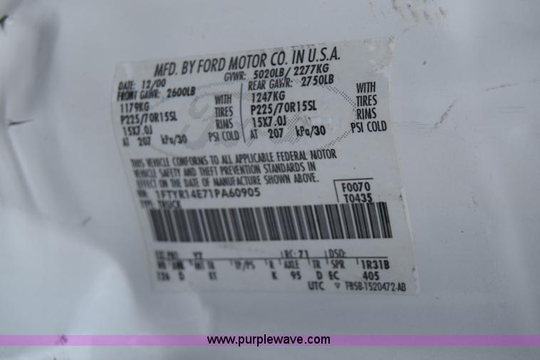 image for item J6625 2001 Ford Ranger