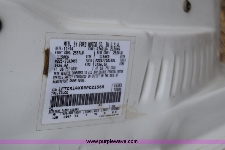 image for item J6627 1994 Ford Ranger pickup truck