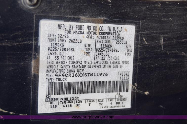 image for item J6628 1995 Mazda B4000 pickup truck