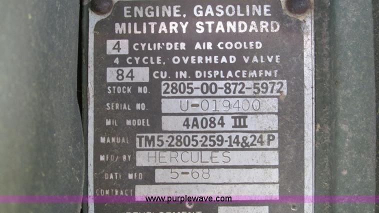 image for item J8507 Hercules 4A084III generator