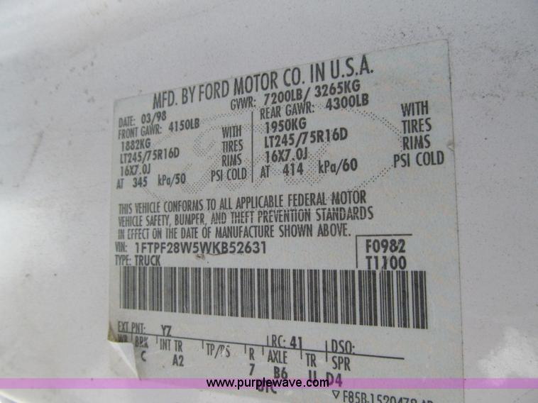 image for item K5649 1998 Ford F250 Crew Cab pickup truck