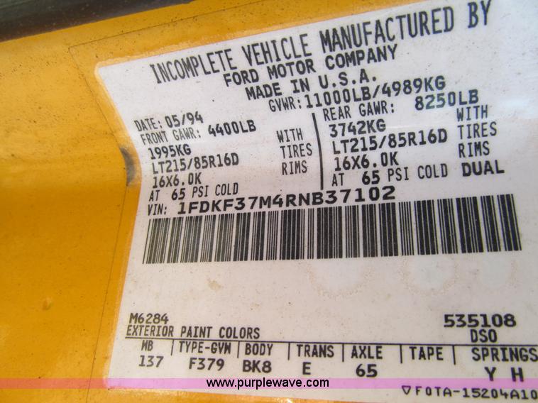 image for item K5653 1994 Ford F350 dump bed pickup truck