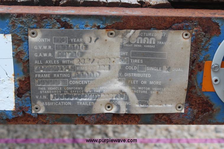 image for item K6783 1997 Donnan drop deck trailer