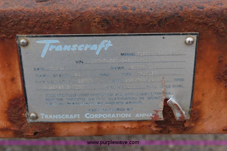 image for item K6784 1994 Transcraft flatbed trailer