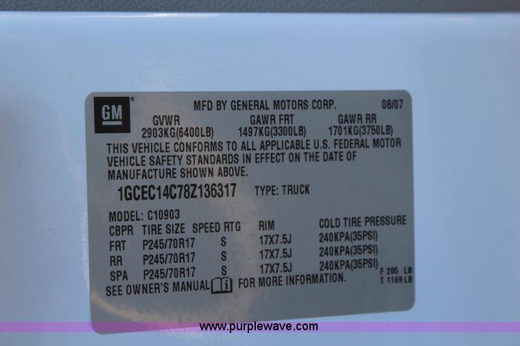 image for item K6987 2008 Chevrolet Silverado 1500 pickup truck