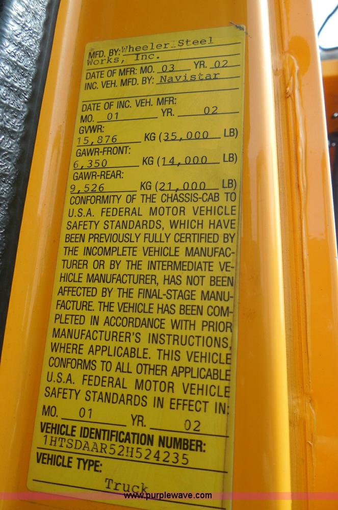 image for item K7510 2002 International 4900 dump truck