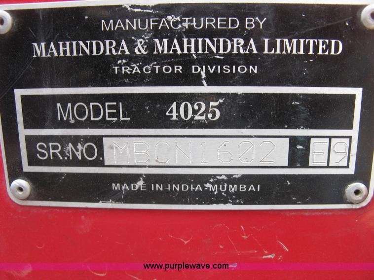 image for item K8619 2010 Mahindra 4025 tractor