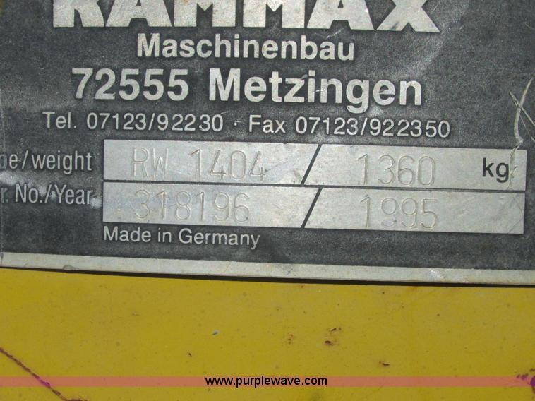 image for item A8830 1995 Rammax RW1404 double drum vibratory trench compactor
