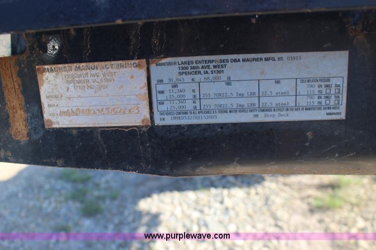 image for item F7838 2014 Maurer drop deck trailer