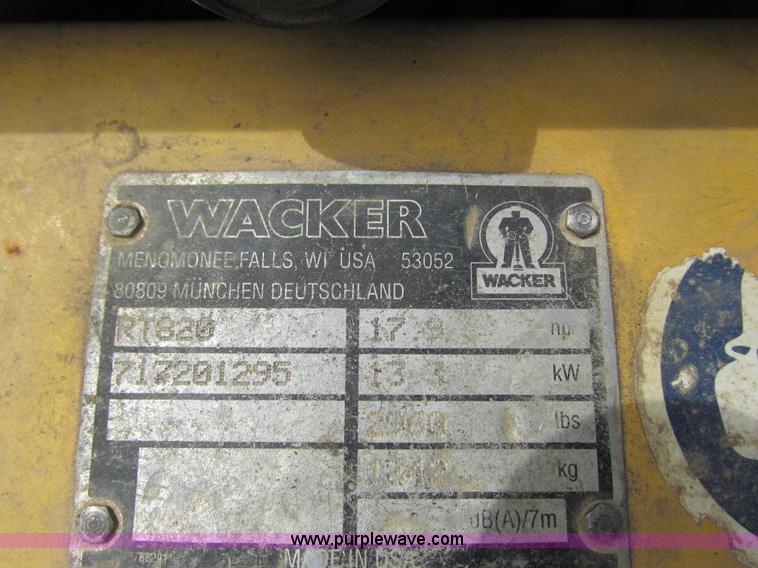 image for item J1770 Wacker RT820 vibratory trench compactor