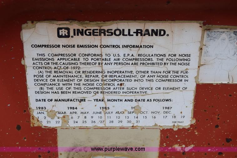 image for item J6632 Ingersoll Rand P100WF air compressor