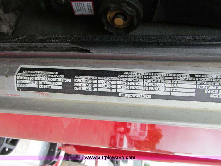 image for item K5081 1995 Peterbilt 379 tri axle semi truck