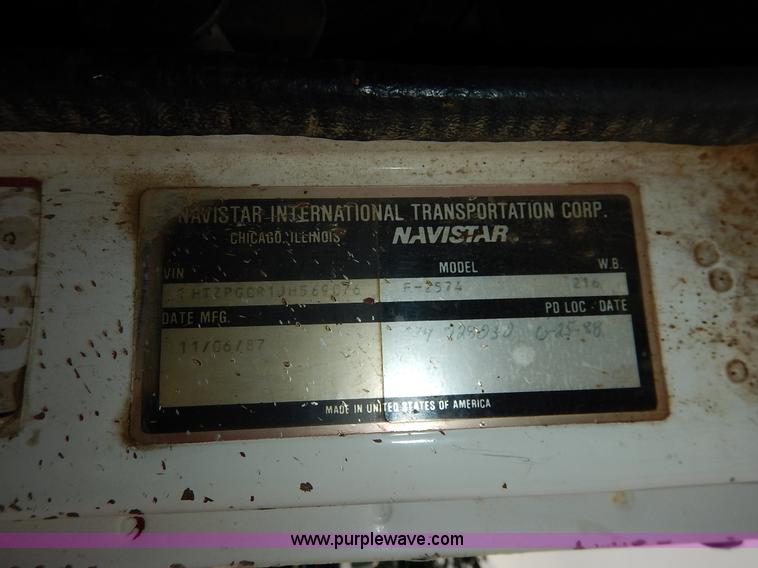 image for item K7489 1988 International S2500 dump truck