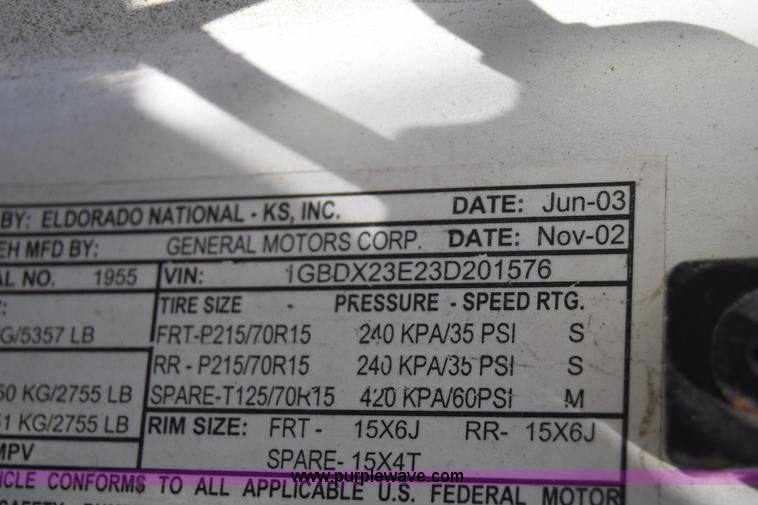 image for item J6614 2003 Chevrolet Venture Cargo van