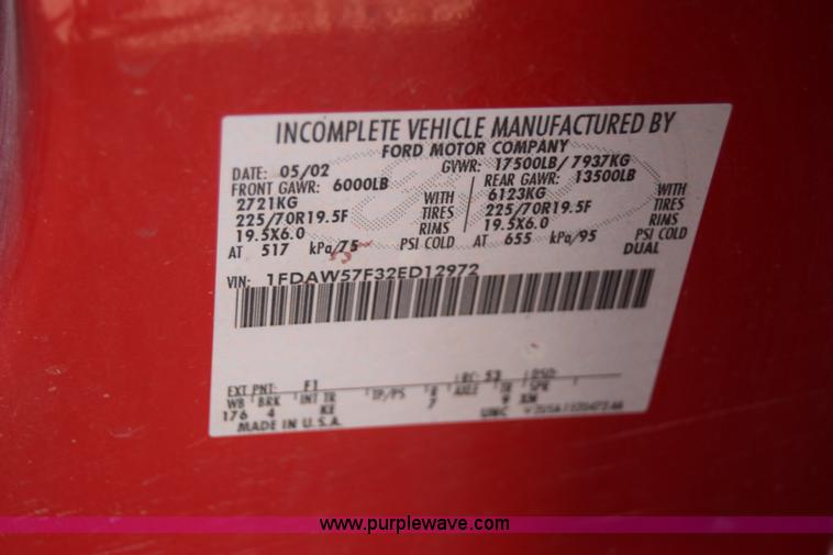 image for item K8505 2002 Ford F550 Super Duty XL Crew Cab fire rescue truck