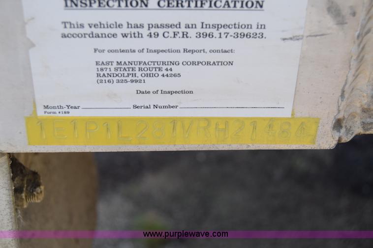 image for item K8517 1997 East Pusher ejection trailer