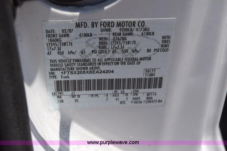 image for item K8564 2008 Ford F250 Super Duty XL SuperCab pickup truck