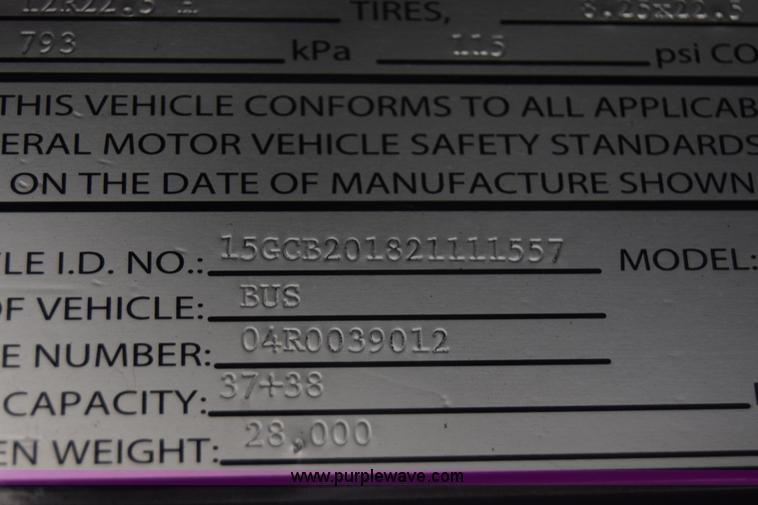 image for item K8607 2002 Gillig C20B096N4 transit bus